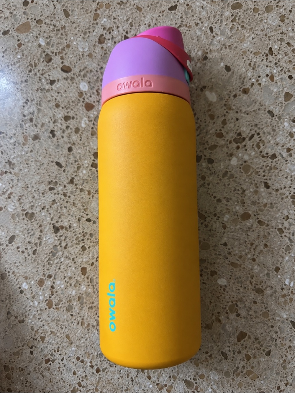 Owala FreeSip 24 oz Tropical 2024 Yellow Pink Purple Water Bottle